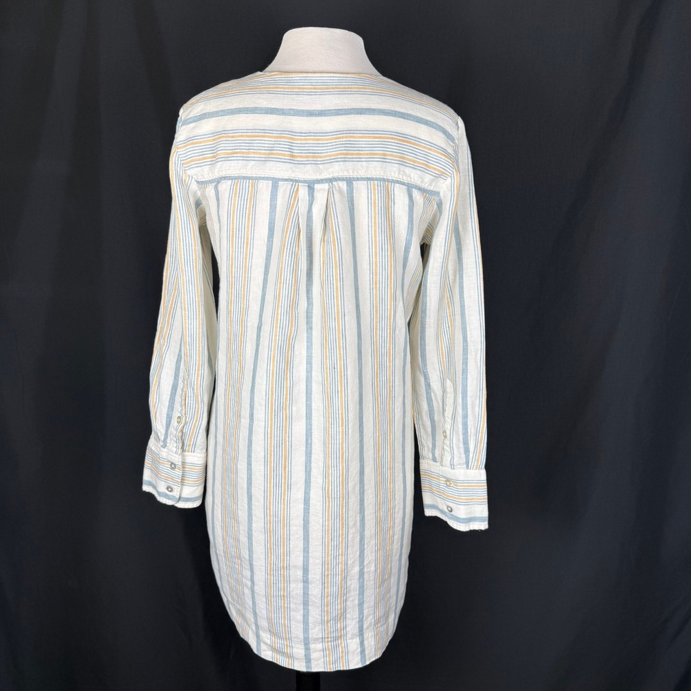 Faherty Beach Days 100% Linen Luciano Stripe Coastal Tunic Dress Sz S - Picture 6 of 14
